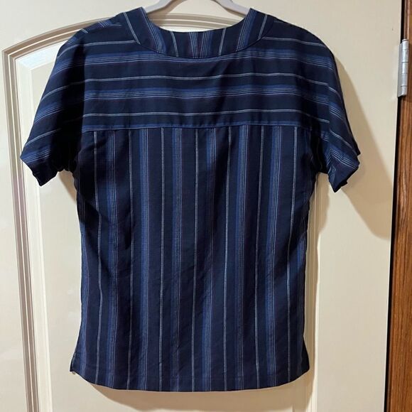 PENDLETON Merino Wool Pinstripe Striped V-Neck Top Blouse Shirt Women’s XS - Picture 4 of 5
